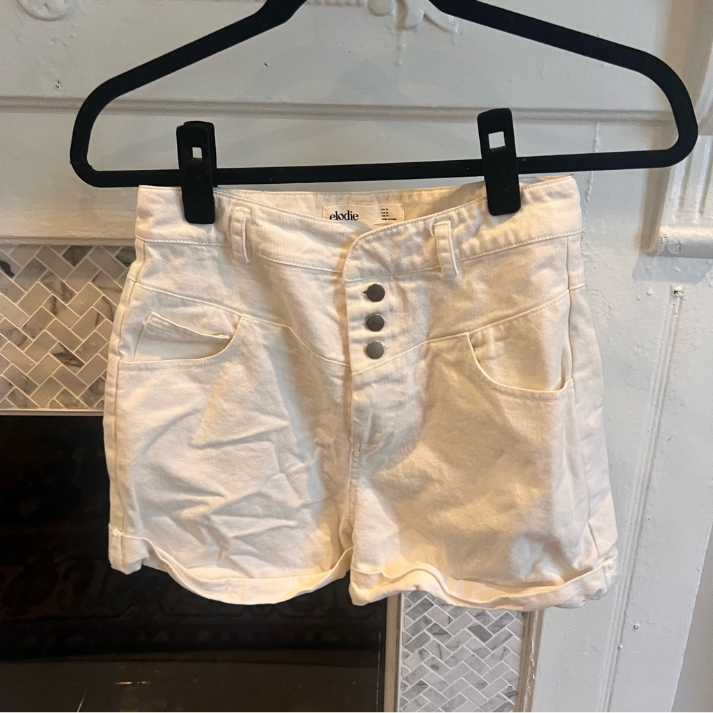 Elodie White Cuffed Shorts Elodie White Cuffed Shorts
